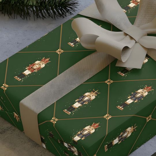 Discover Nutcracker Wrapping Paper Christmas Gift Roll Toy Soldier Wrapping Luxury Holiday Wrap Festive Premium Xmas Wrap