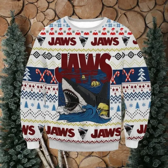 Rare Jaws sweater Ugly Gift Xmnas Shirt