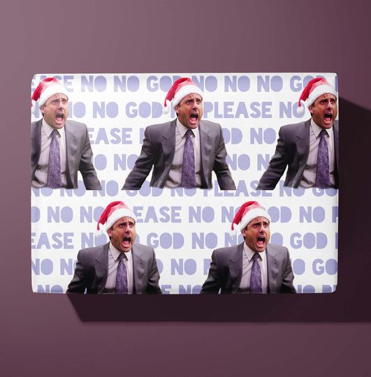 Discover Michael scott christmas wrapping paper - the office - hand illustrated