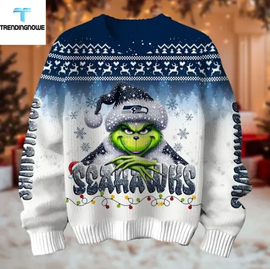 Discover Seattle Seahawk The funny character 2025 Christmas Ugly Sweater
