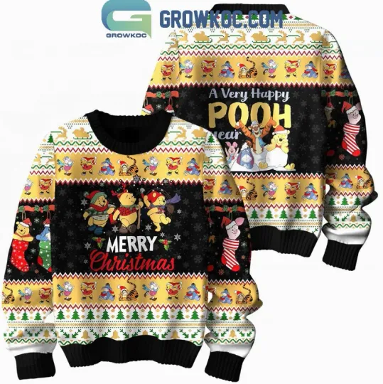 Winnie The Pooh A Very Happy Pooh Christmas Ugly Sweater