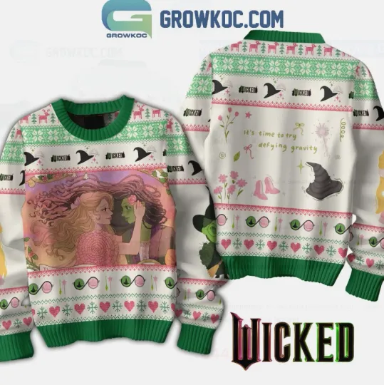 Wicked Its Time To Try Defying Gravity Ugly Sweater