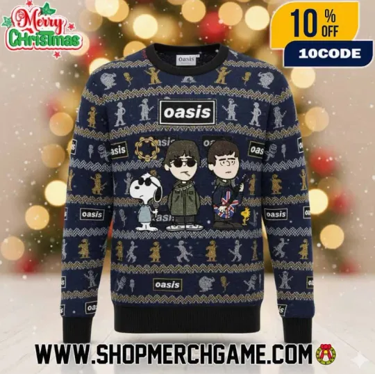 Discover Oa*sis X Snoopyy Peanutts Ugly Christmas Sweater