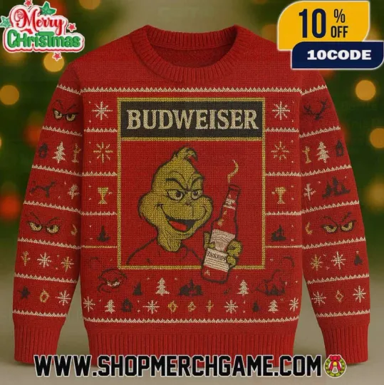 Discover 1Budweiser funny character Beer Bottle Ugly Christmas Sweater