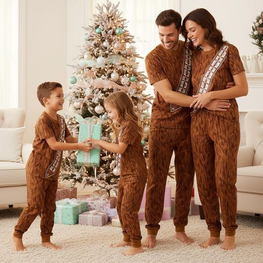 Star Wars Chewbacca Xmas Pajamas Set for Family, Sleepwear & Loungewear, Christmas Gift