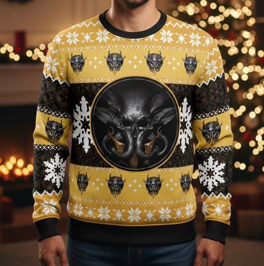 Discover Fantasy Beast Ugly Christmas Sweater, Mythical Creature Holiday Sweater, Xmas Ugly Sweater for Adults