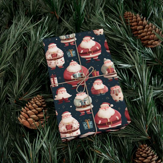 Discover Funny Santa Gift Wrap Papers, Festive Holiday Wrapping Paper