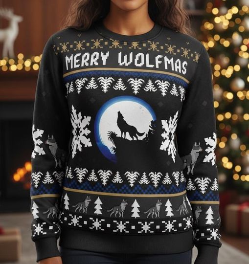 Discover Funny Meme Ugly Christmas Sweater, Christmas Sweater Gift, Wolfmas Sweater Holiday Gift for Men Women, Ugly Xmas Sweater Party