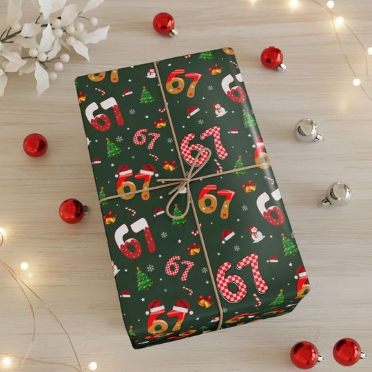Discover Christmas 67 Meme Wrapping Paper, Funny 67 Christmas Gift Wrap, Meme Gift Packing roll sheet