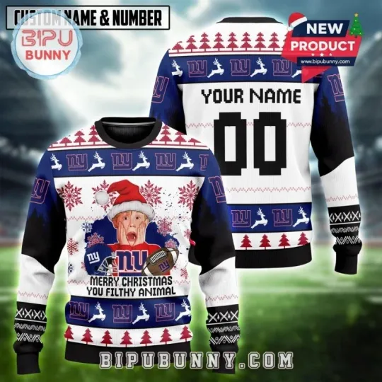 Discover New York Home Alone Giants Football Team Ugly Christmas Sweater