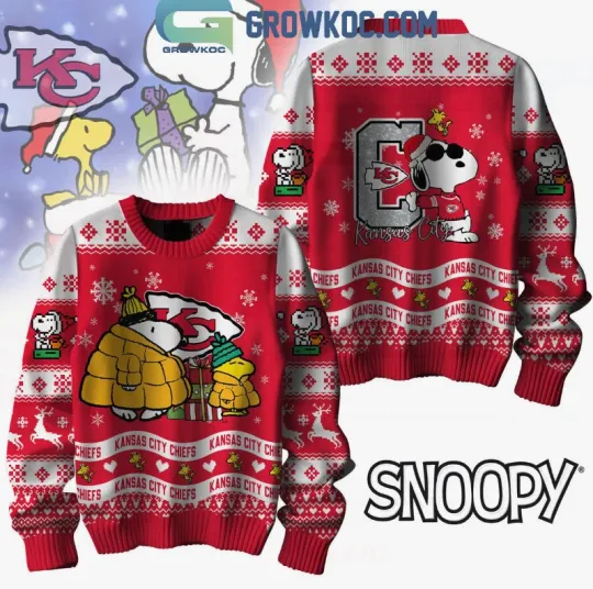 Discover Kansas City Chief X Peanuts Snoopy Christmas Gift Ugly Sweater