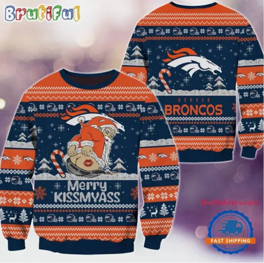 Discover Orange Blue Horse Funny Santa Claus Ugly Christmas Sweater Gift