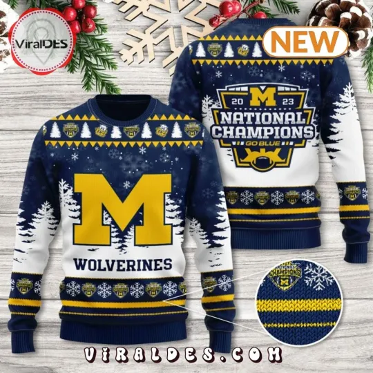Discover Michigan Football Team Logo Wolverines Ugly Christmas Sweater