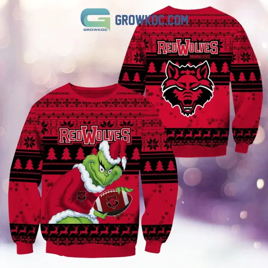 Discover Arkansas Red Wolves funny character State Ugly Christmas Sweater