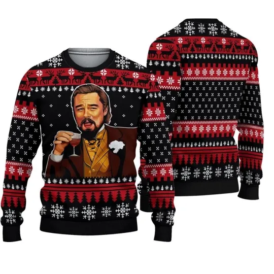 Discover Laughing Leonardos Woolen Meme Christmas Ugly Sweater