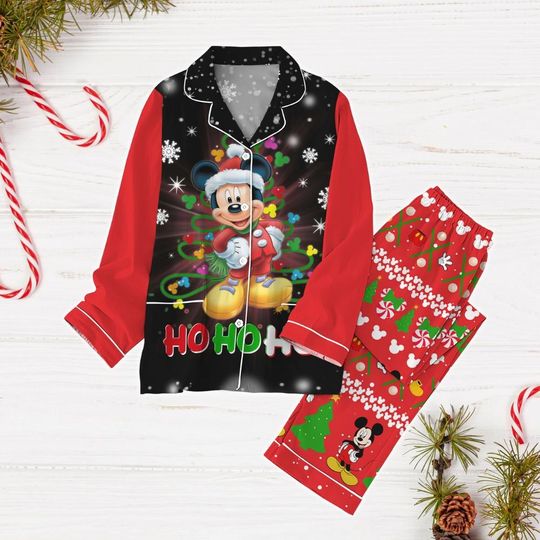 Discover Disney Mickey Christmas Pajama Set for Adults and Family Holiday Sleepwear