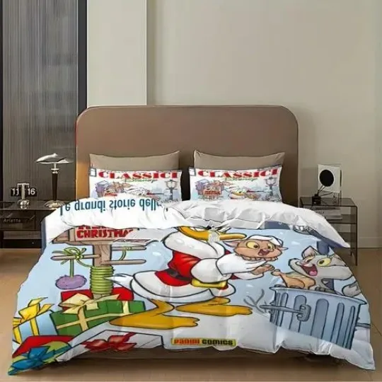 Discover Donald Duck Santa Claus Happy Holiday Festive Winter Merry Christmas Bedding Set