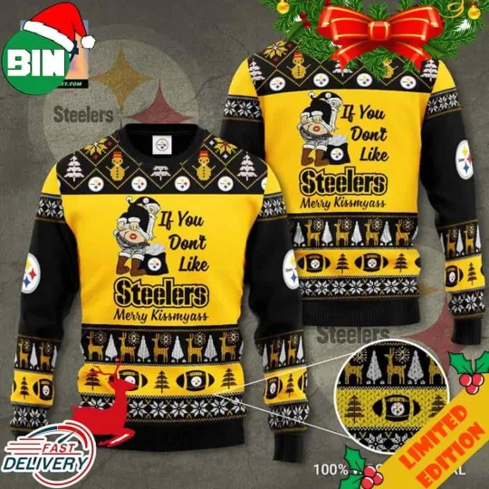 Discover Pittsburgh If You Dont Like Steeler Merry Kissmyass Ugly Christmas Sweater