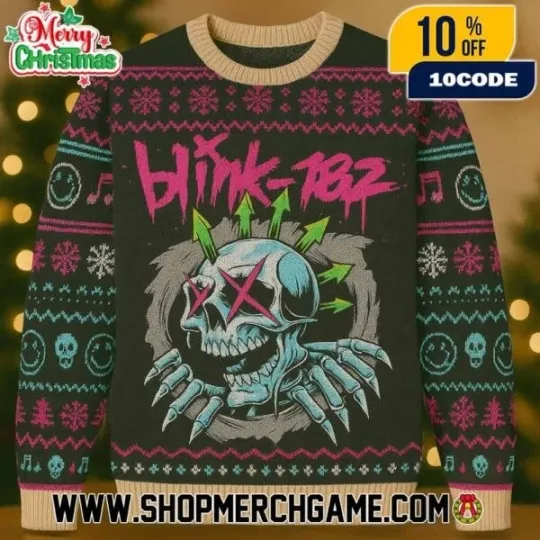 B182 Skull Mohawk Star Logo Smiley Face Ugly Christmas Sweater All Sizes