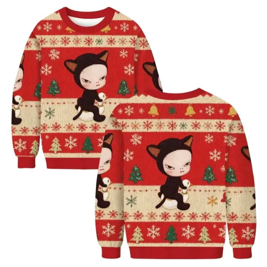 Discover Yoshitomo Nara Christmas Ugly Sweater Gift For Fan