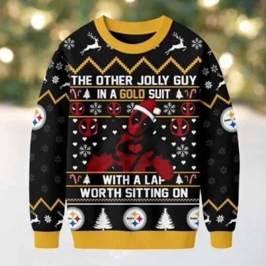 Discover Steeler Deadpool Merry Christmas Football Team Ugly Christmas Sweater