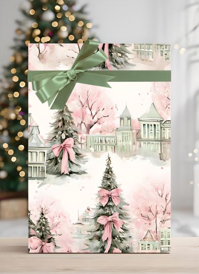 Discover Elegant Parisian Landscape Christmas Wrapping Paper