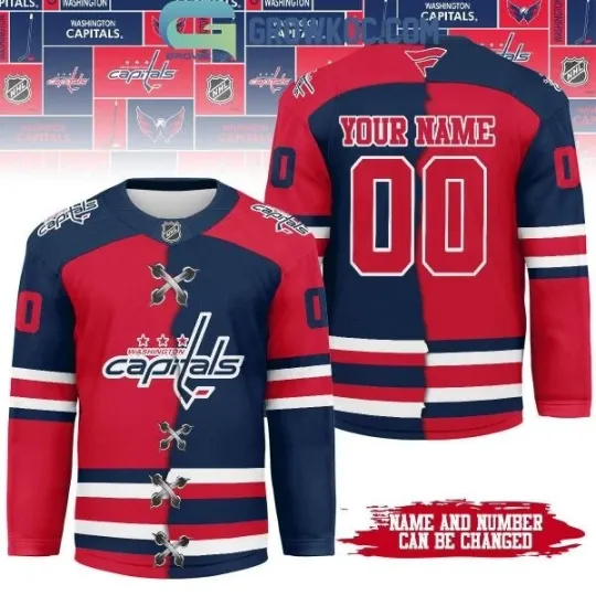 Discover Washington Capital Mix Home Away Hockey Jersey All Sizes