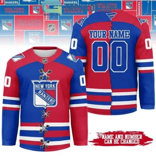 Discover New York Ranger Mix Home Away Hockey Jersey All Sizes