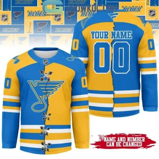 Discover St. Louis Blue Mix Home Away Hockey Jersey All Sizes