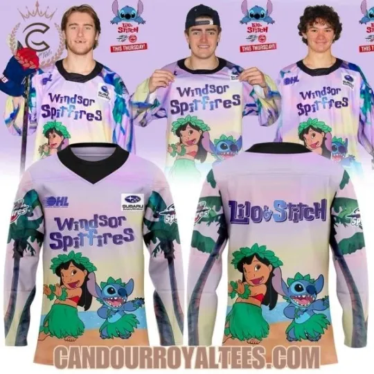Discover Windsor Spitfire Lilo And Stitch Hockey Jersey All Sizes