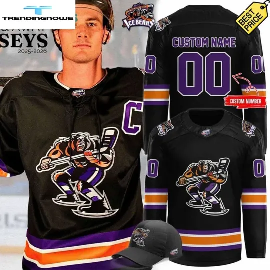 Discover Knoxville Ice Bear Special New Season 25 26 Black Hockey Jersey