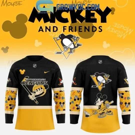 Discover Pittsburgh Penguin Mickey And Friends Hockey Jersey