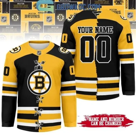 Discover Boston Bruin Mix Home Away Hockey Jersey