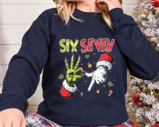 Discover Christmas Santa Green Hands Sweatshirt, Meme & Funny Christmas Jumper, Viral Joke Xmas Sweater