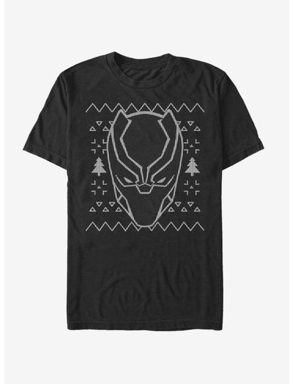 Discover Marvel Black Panther Mask Christmas Pattern Top Cotton Summer Women Cotton Oversized Tshirt Men Clothes