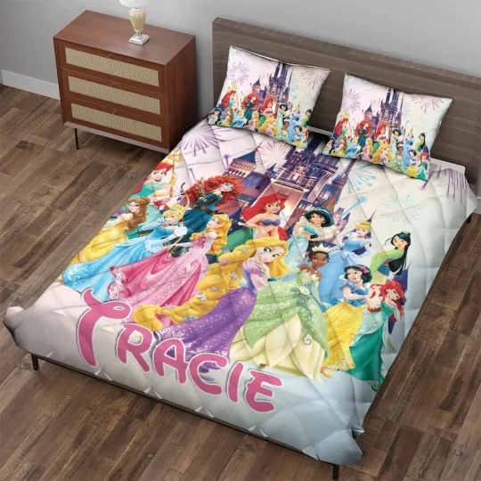 Discover Personalized Beautiful Princesses Magical Castle Gift For Her Quilt Bed Set