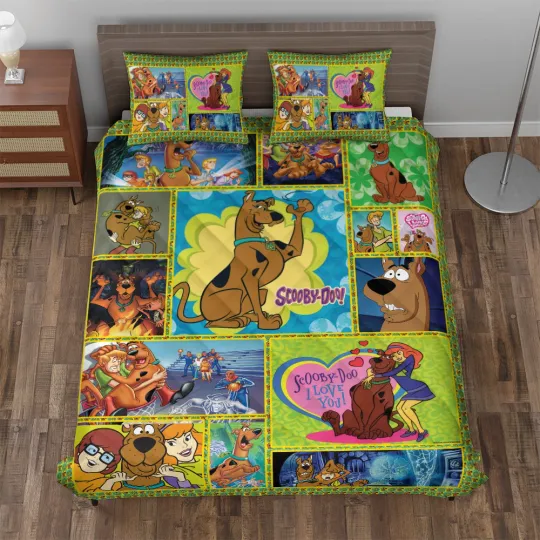Discover Scooby Doo And Friends I Love You Gift For Cartoon Fans Quilt Bed Set