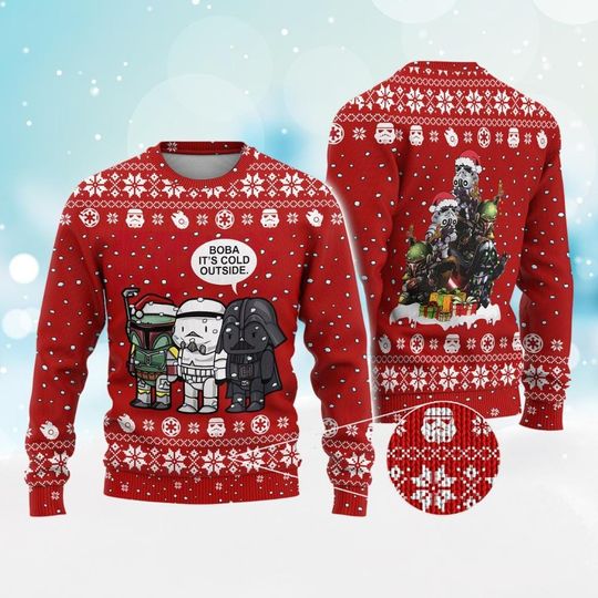 Discover Star Wars Christmas Ugly Sweater, Boba Darth Vader Holiday Sweater, Movie Xmas Gift