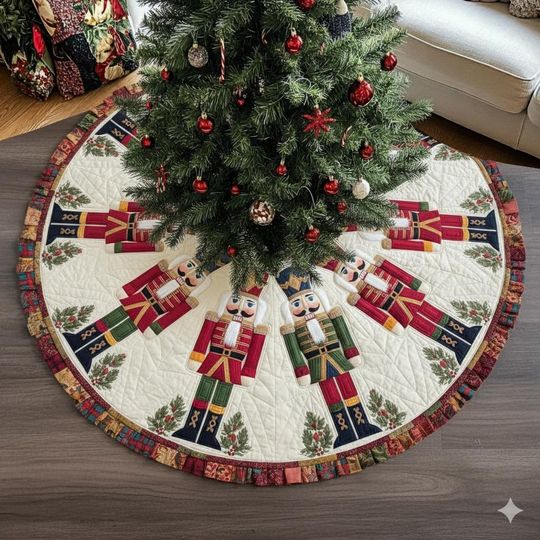 Discover Nutcracker Christmas Tree Skirt, House Warming Gift, Family Christmas Decor, Christmas Home Decor, Xmas Decor, Nutcracker Xmas Tree Skirt