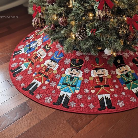 Discover Nutcracker Christmas Tree Skirt, Christmas Home Decor, House Warming Gift, Family Christmas Decor, Nutcracker Xmas Tree Skirt, Xmas Decor