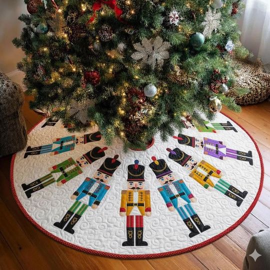 Discover Nutcracker Christmas Tree Skirt, Christmas Home Decor, House Warming Gift, Family Christmas Decor, Xmas Decor, Nutcracker Xmas Tree Skirt