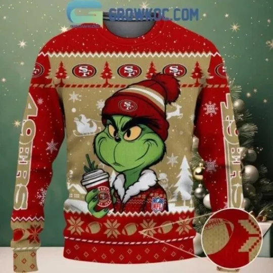49ers funny character Stolen Drink Coffee Ugly Christmas Sweater