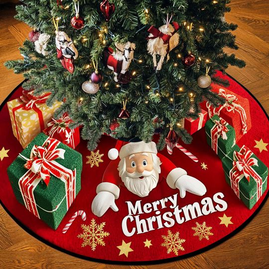 Discover Santa Claus Christmas Tree Skirt, Christmas Tree Cover, House Warming Gift, Christmas Tree Home Decor, Christmas Decorations, Xmas Decor