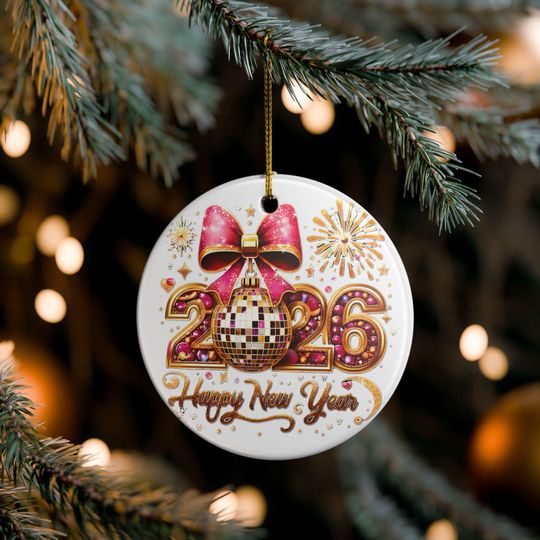 Discover 2026 Happy New Year Ornament | Christmas Ornaments | New Year Ornament | Ceramic Holiday Decoration