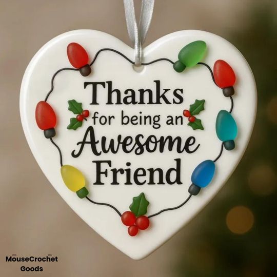 Discover Personalized Thanks for Being an Awesome Friend Heart Ornament  Thank You Gift for Friend, Christmas Tree Decoration