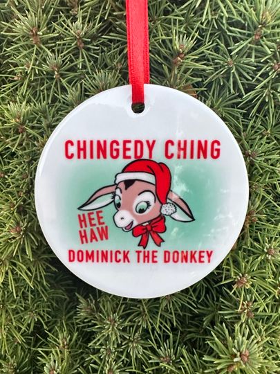 Dominick the Donkey Ornament, Buon Natale, Ceramic Ornament, Christmas in Italy, Italian Decor, Buone Feste, Chingedy Ching,