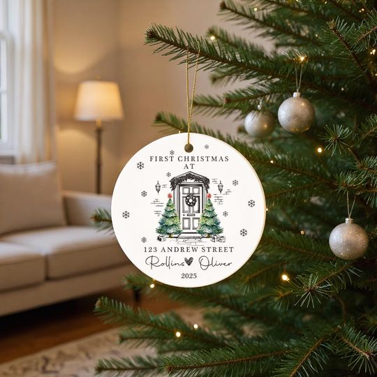 Discover Personalized Christmas Bauble, First Christmas in Our New Home Ornament, New Home Keepsake for Couple, Our First Home, 2025 Christmas Gift