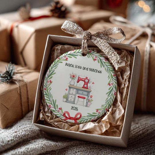 Discover Sewing Lover Personalized Ceramic Ornament: Christmas Gift, Holiday Decoration, Funny Keepsake, Sew Lover gift, Crafter Gift