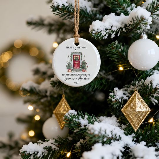 Discover Our New Home Christmas Ornament, First Christmas New Home Ornament, House Address Ornament, Our First Home Keepsake, Xmas Tree Ornament