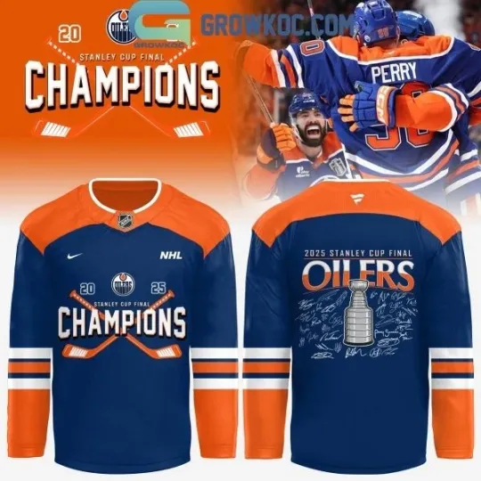 Discover Stanley Cup 2025 Champions Edmonton Oiler Hockey Jersey All Sizes